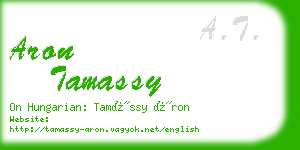 aron tamassy business card